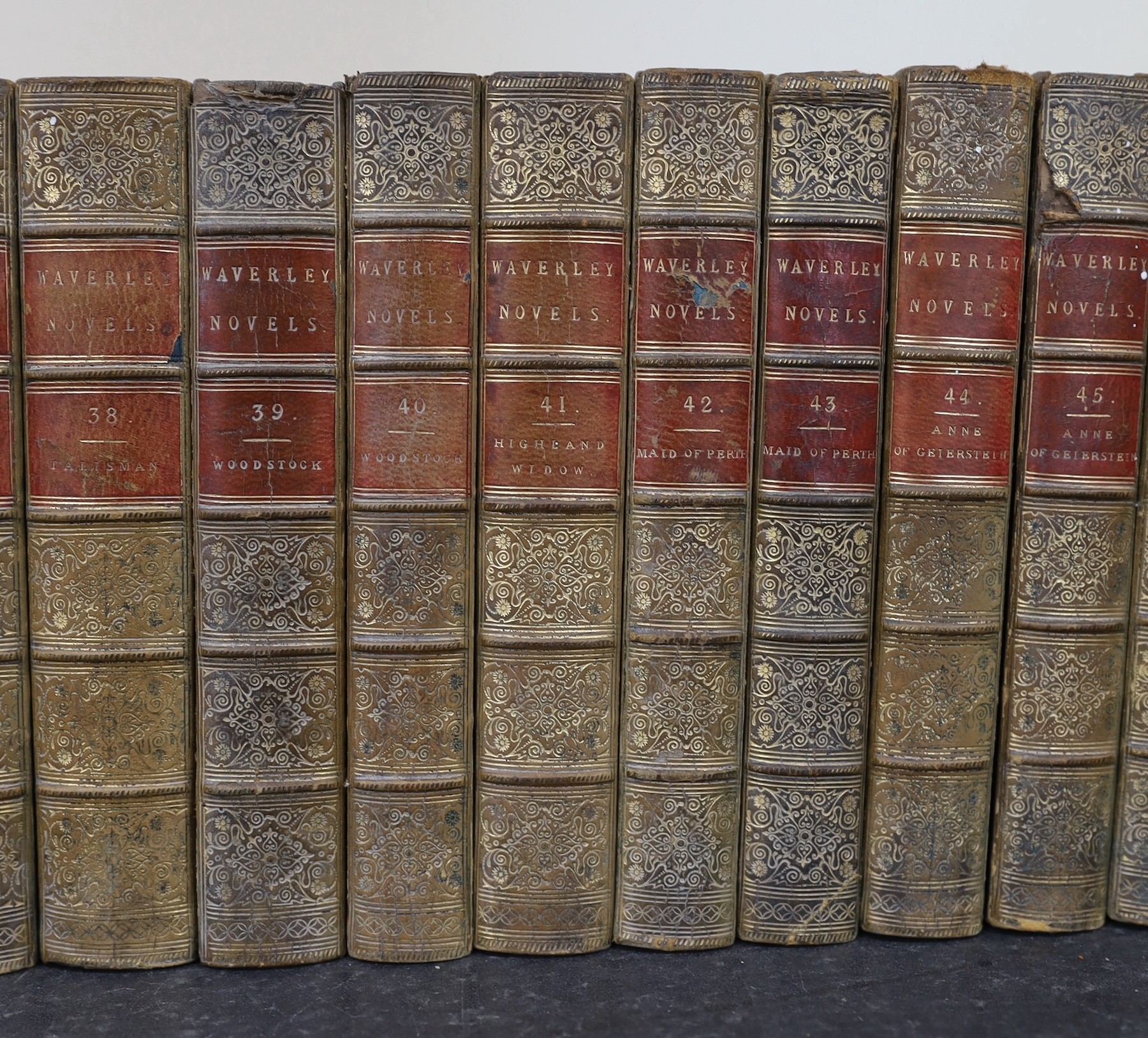 Scott, Sir Walter - The Waverley Novels, 48 vols, 8vo, half calf with marbled boards, A & C. Black, Edinburgh, 1879